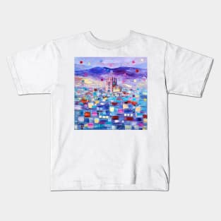 Night Lights Of Barcelona Kids T-Shirt